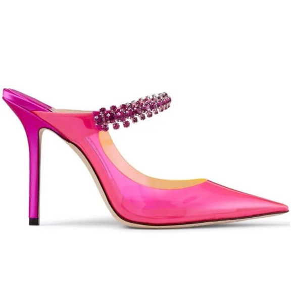 Jimmy Choo Pink Bing PVC Heels size 7 - Picture 3 of 10